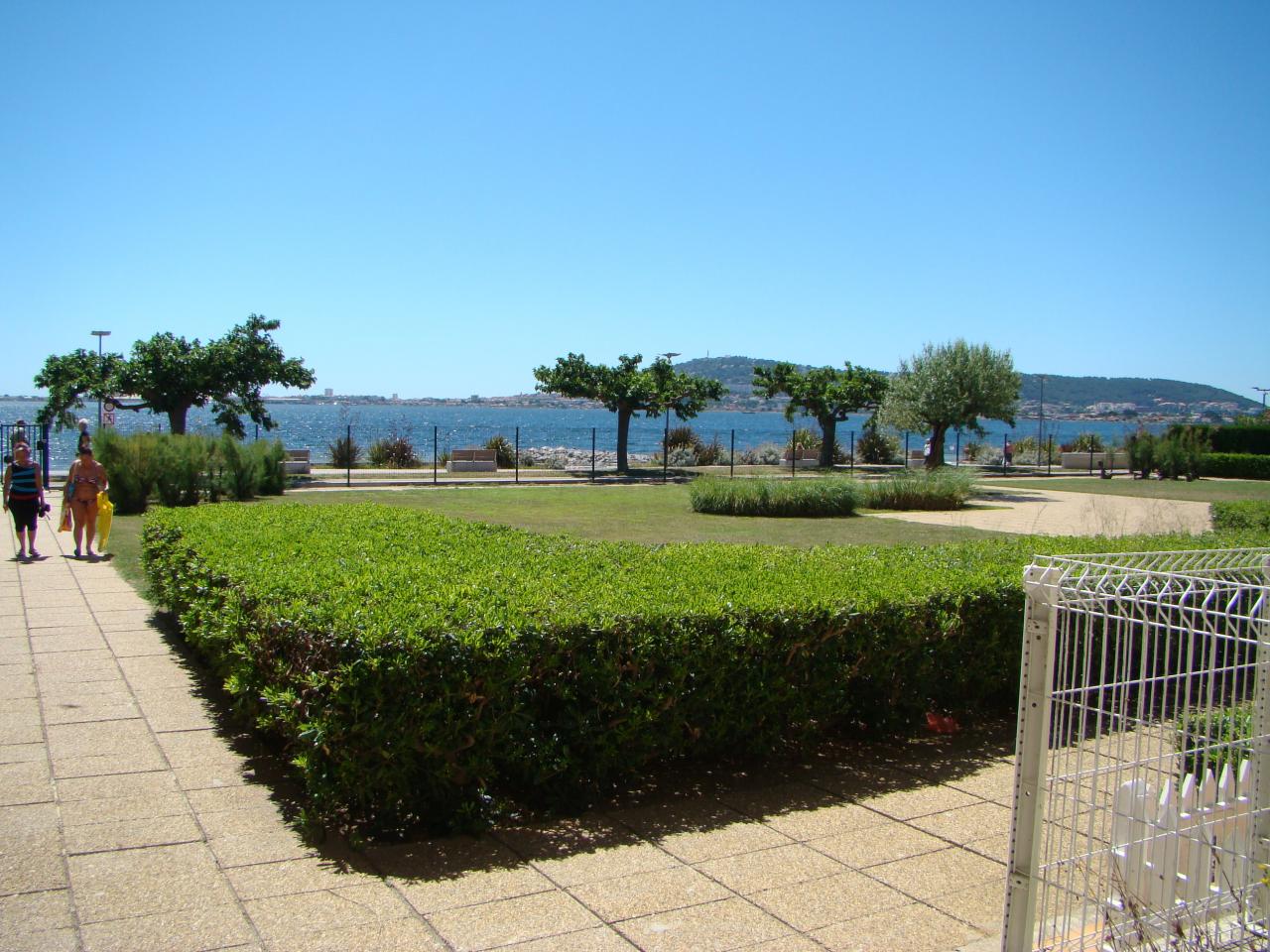 jardin devant étang